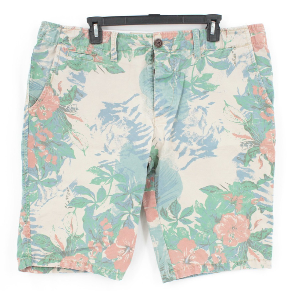 Jet Lag Hawaiian Shorts Mens 38 Floral Casual Y2K Button Fly Resort Beach Wear